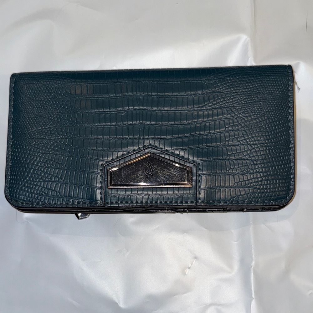 Simply Vera Deep teal Crocodile-Embossed Women's Wallet